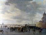 欧洲12-19世纪油画六_GOYEN, Jan van - A Scene on the Ice near Dordrecht